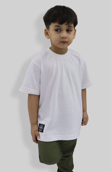 KIDS BASIC PLAIN CREW NECK T SHIRT