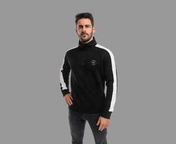 Half-Zip Sweatshirt with White Sleeve Pane
