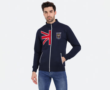 Half Union Jack design With Oxford University badge full-zip jacket