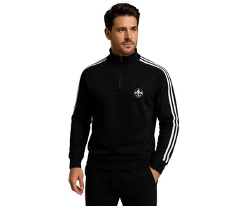 Half-Zip 3-Stripe Sweatshirt with Round VL Logo Embroidery