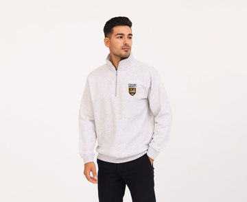 Men's Half Zip Oxford University Embroidered Collar Sweatshirt
