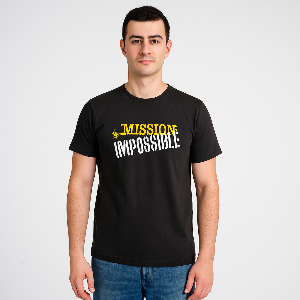 MISSION IMPOSSIBLE EMBROIDERY  T SHIRT