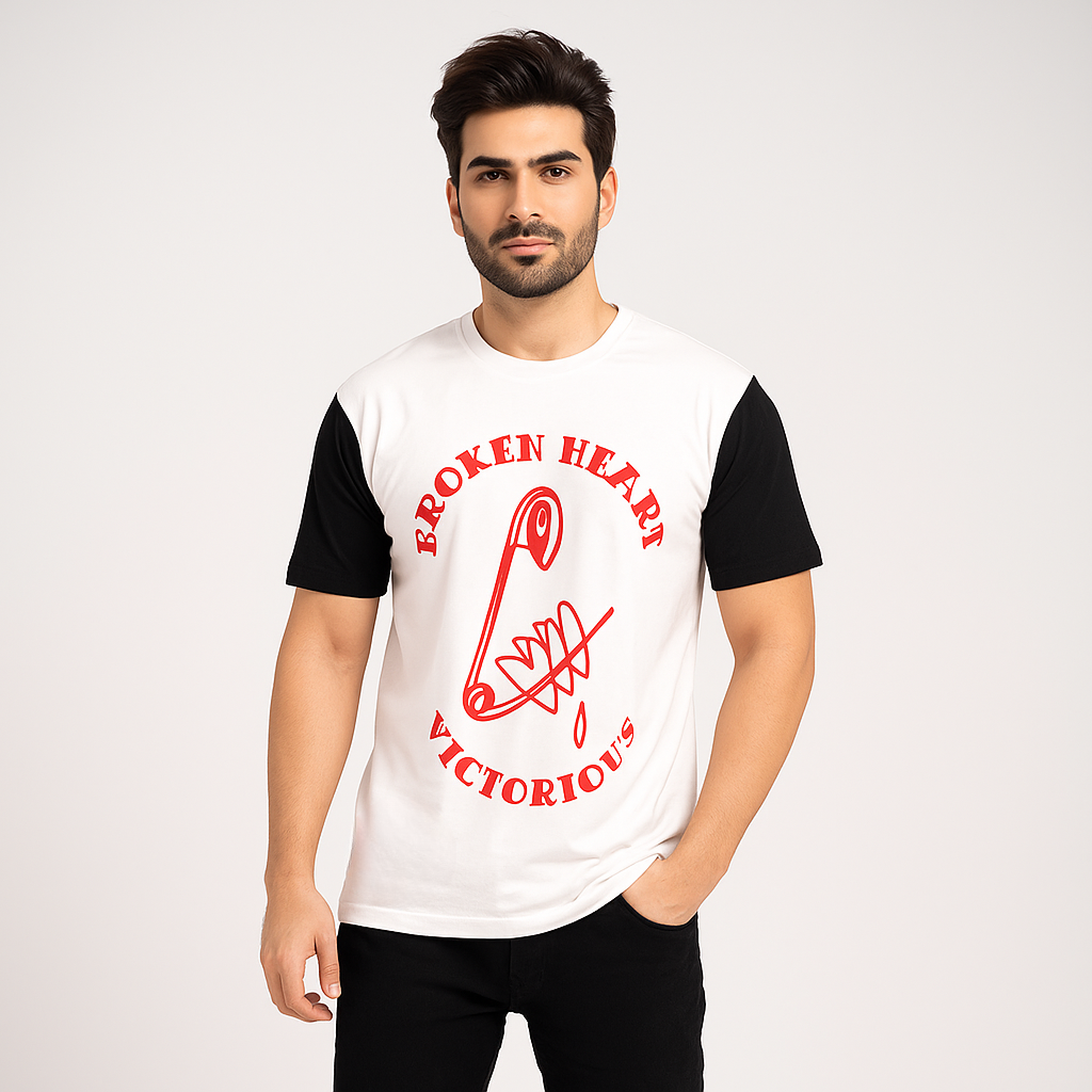 BROKEN HEART VICTORIOUS  PRINTED T SHIRT