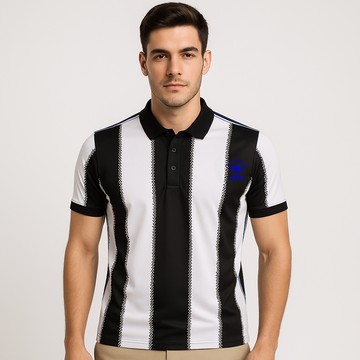 WHITE COLOR WITH BLACK STRIPED T SHIRT