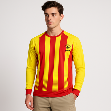 YELLOW & RED STRIPED SUBLIMATION T SHIRT