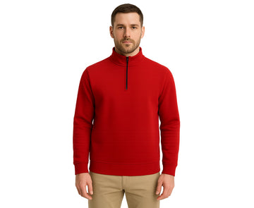 Half Zip Red Sweatshirt For Men