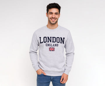 London England Flag Embroidered Sweatshirt