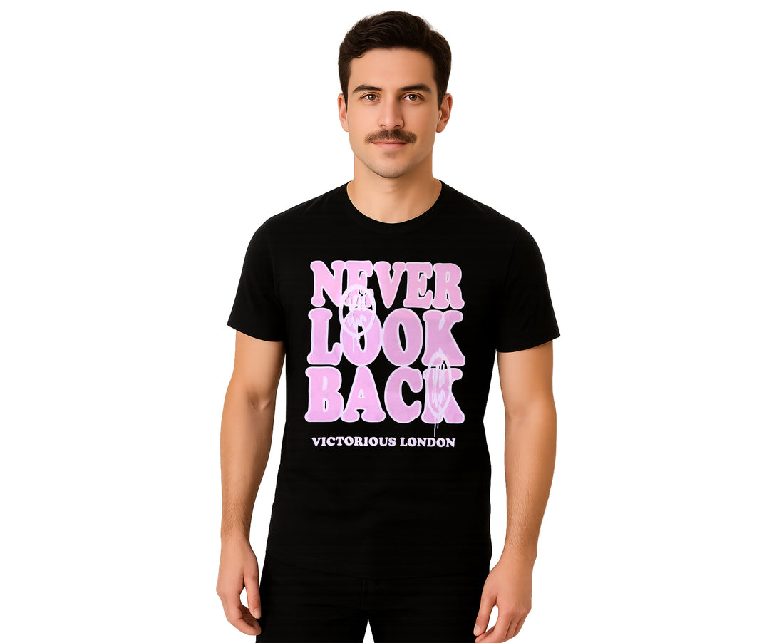 NEVER LOOK BACK VL PRINT T SHIRT