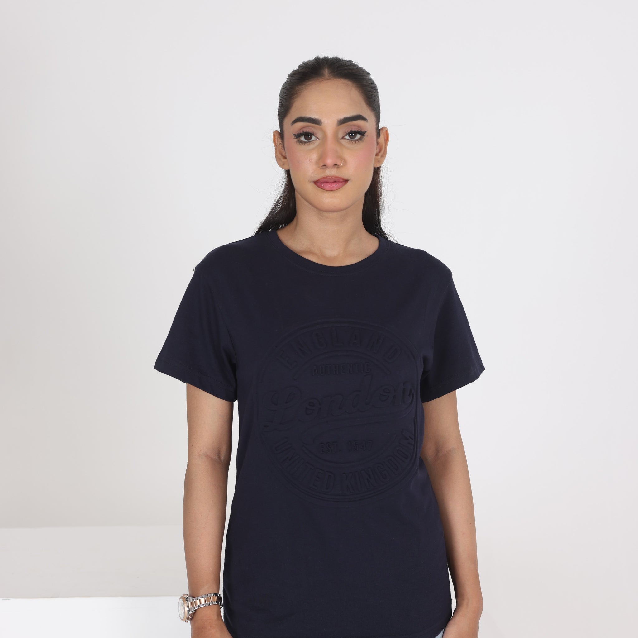 WOMEN ENGLAND LONDON EMBOSSED T SHIRT