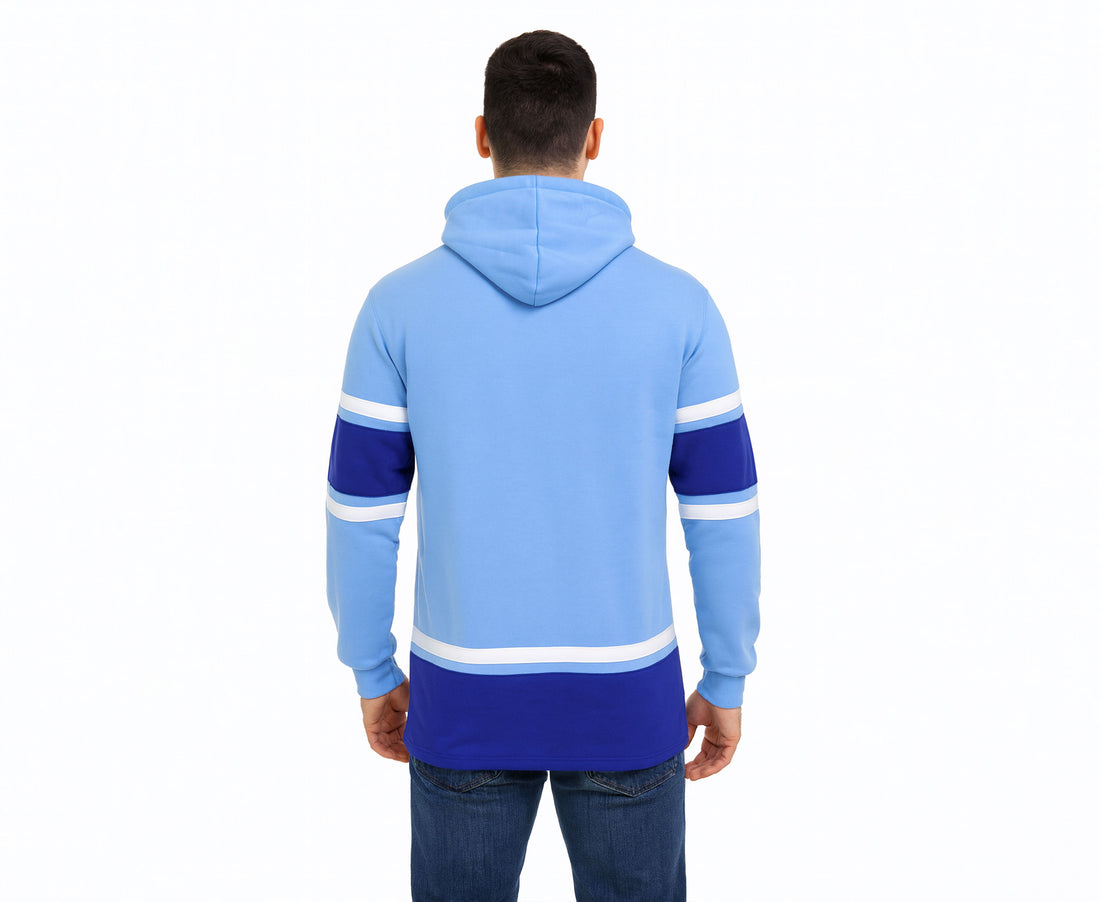 Light Blue Color Block Multi Panel Hoodie