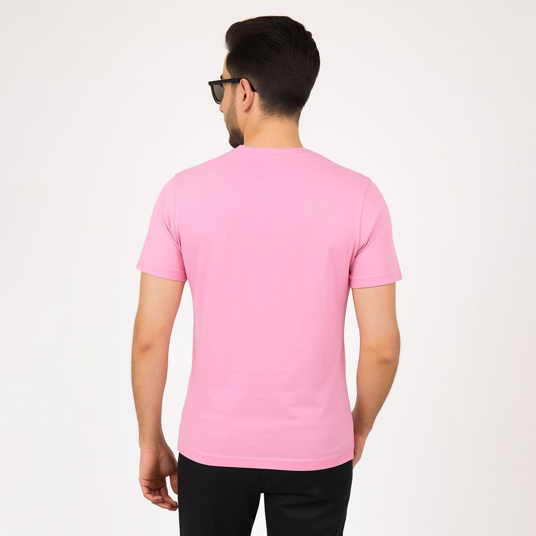 Men’s Solid Pink Crew Neck T-Shirt