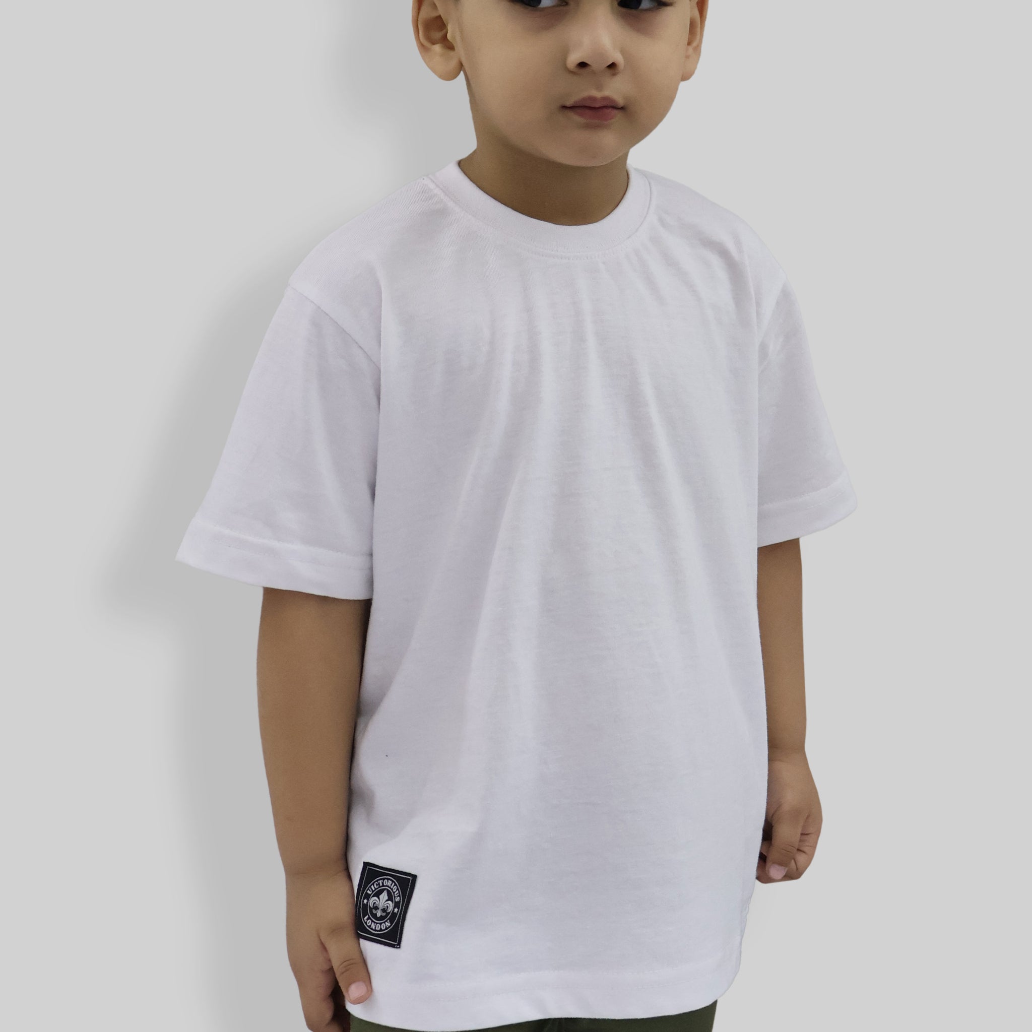 KIDS BASIC PLAIN CREW NECK T SHIRT