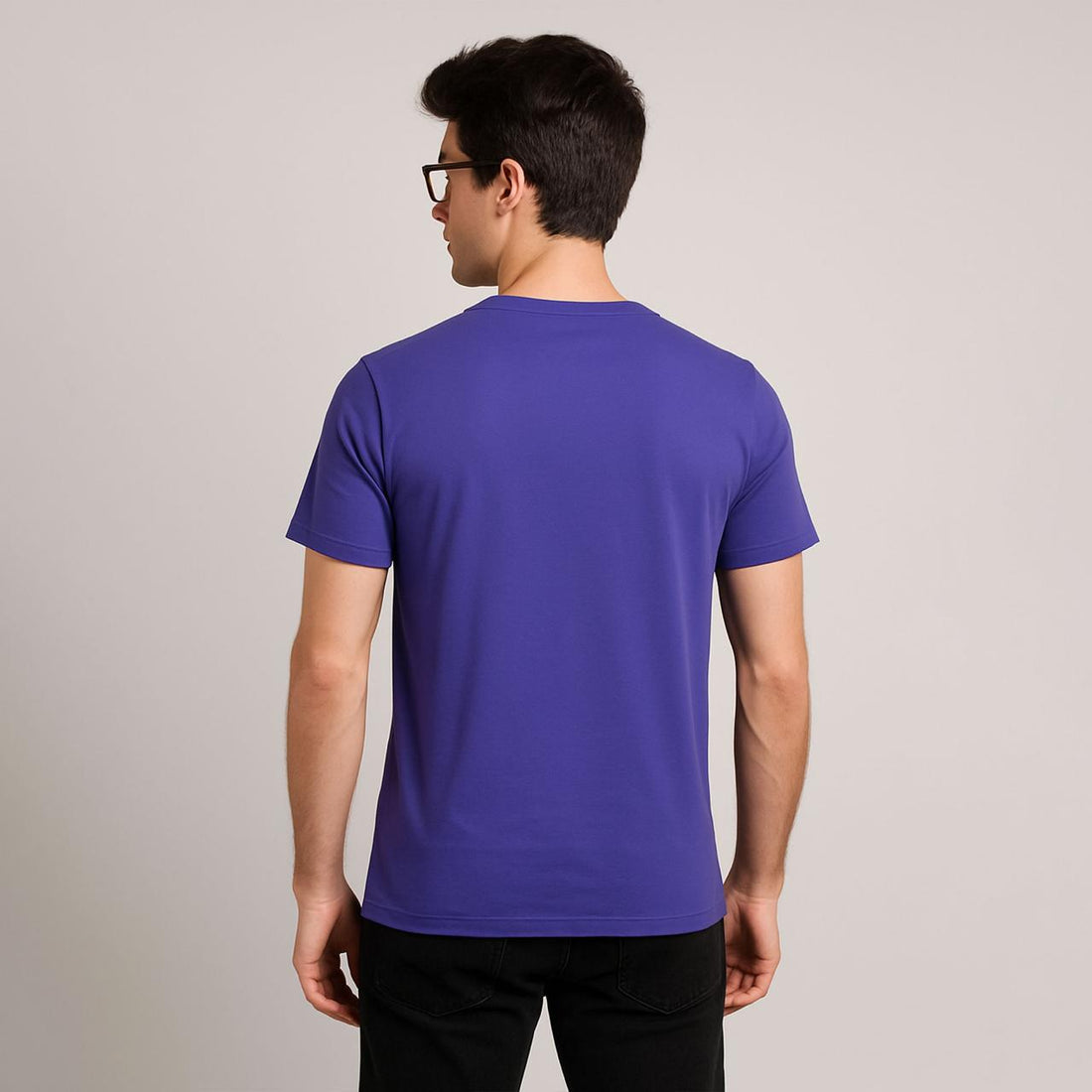 Men’s Solid Purple Crew Neck T-Shirt
