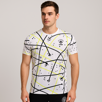WHITE BEST CREW NECK ALL OVER GEM WEAR PRINTED T SHIRT