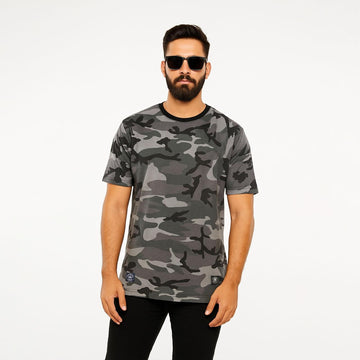 Men’s Stylish Grey Camouflage Tee