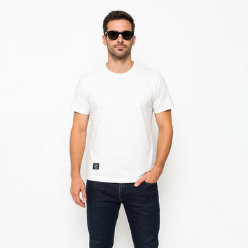 Men’s Solid White Crew Neck T-Shirt