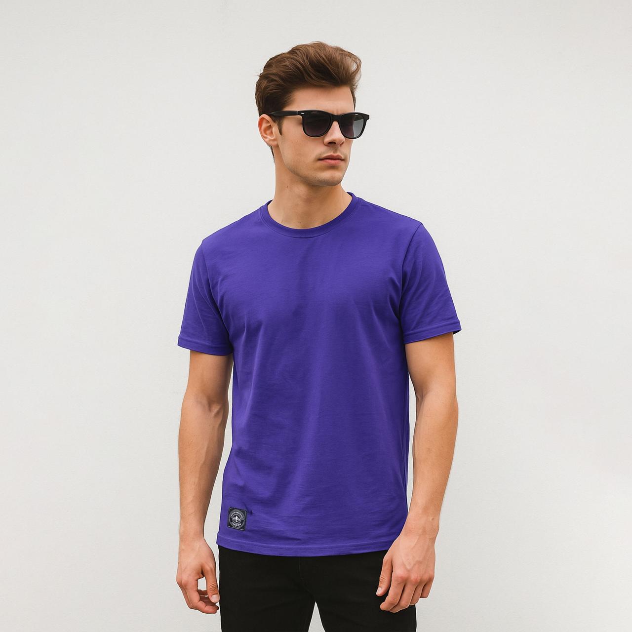 Men’s Solid Purple Crew Neck T-Shirt