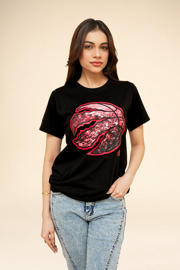 WOMEN TR LOGO FRONT & BACK PRINTED T SHIRT