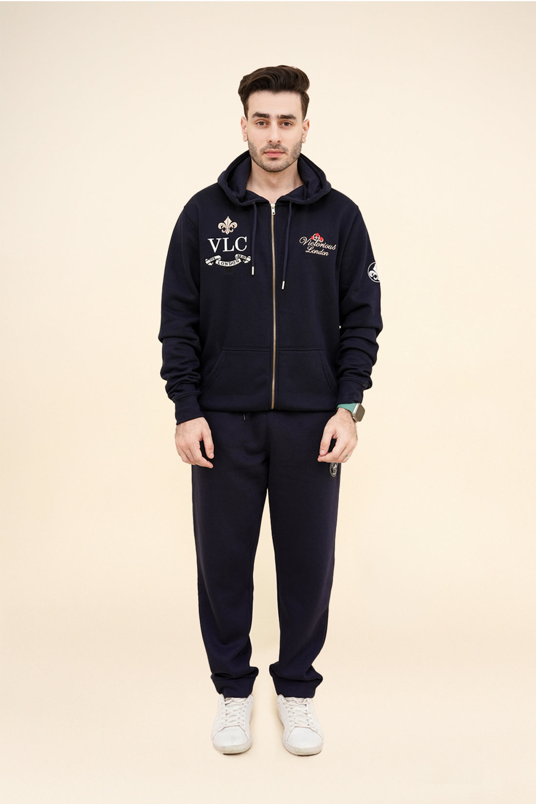 Men’s Navy Blue Zip-Up Hoodie