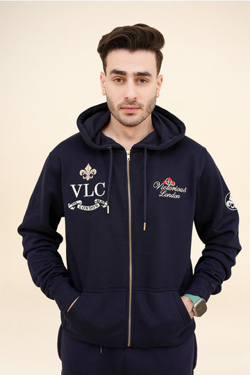 Men’s Navy Blue Zip-Up Hoodie