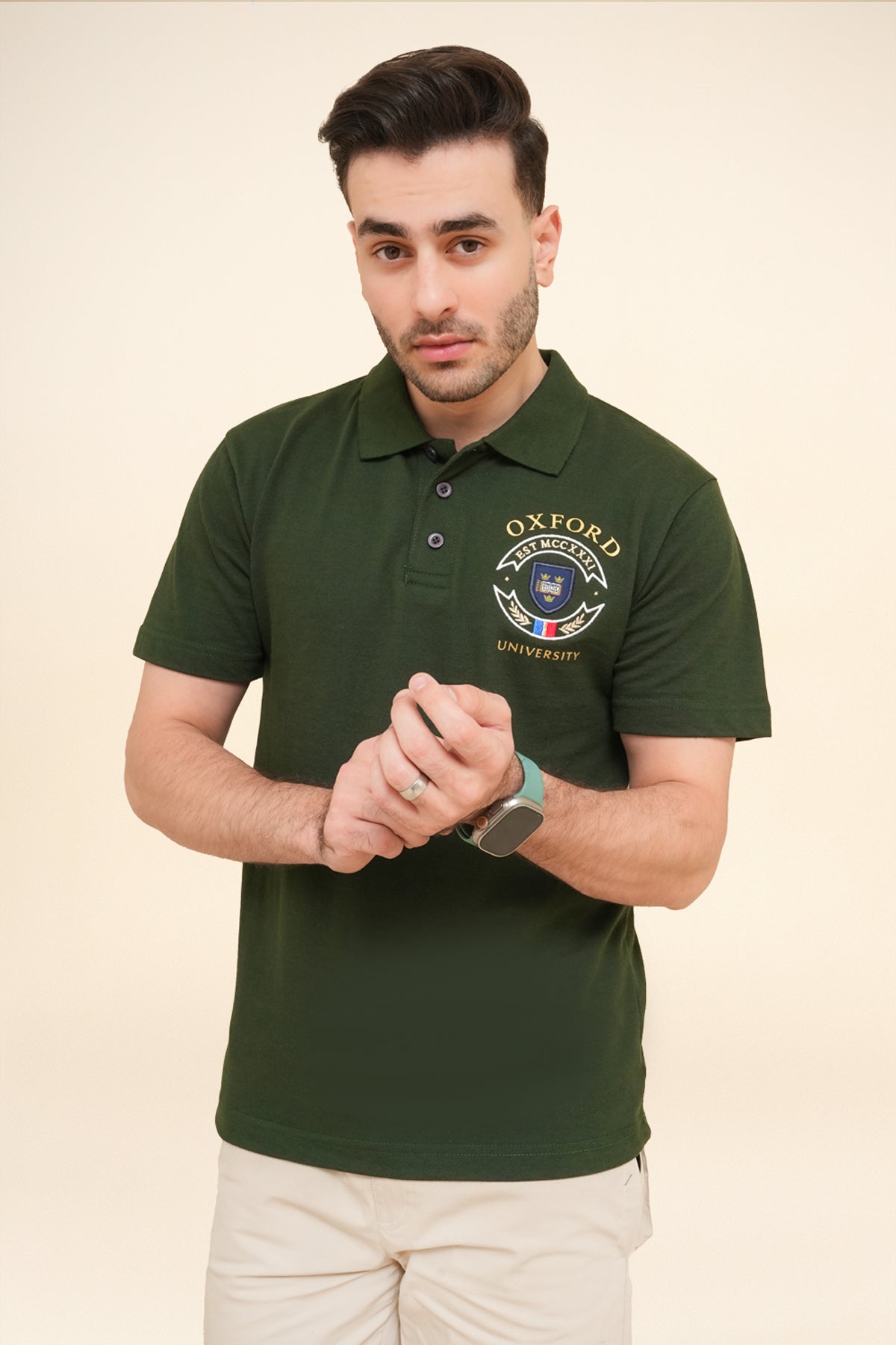 Oxford University Embroidered & Printed Polo Shirt