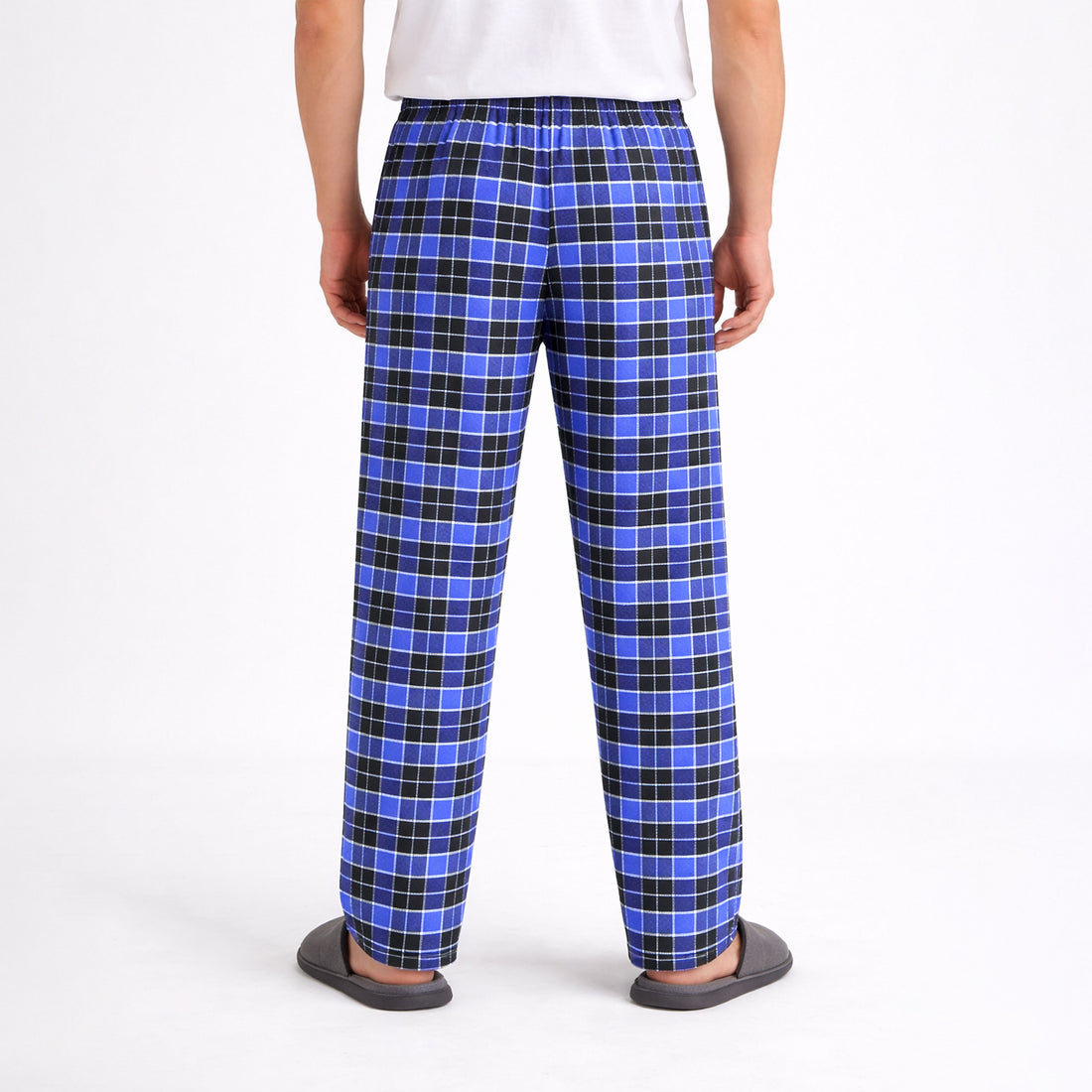 Men's Black Navy Plaid Flannel Pants