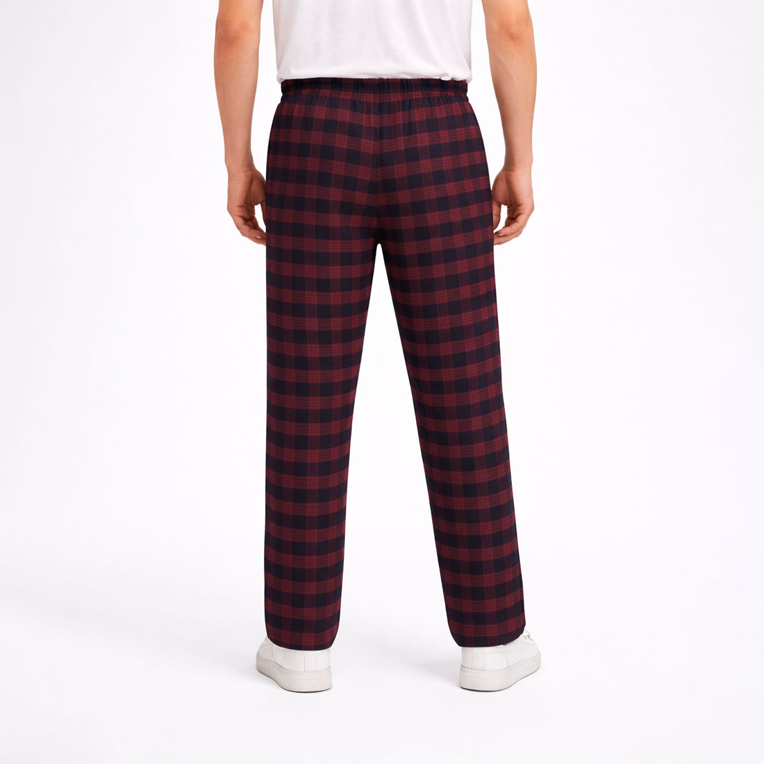 Men's Red Black Plaid Flannel Pants