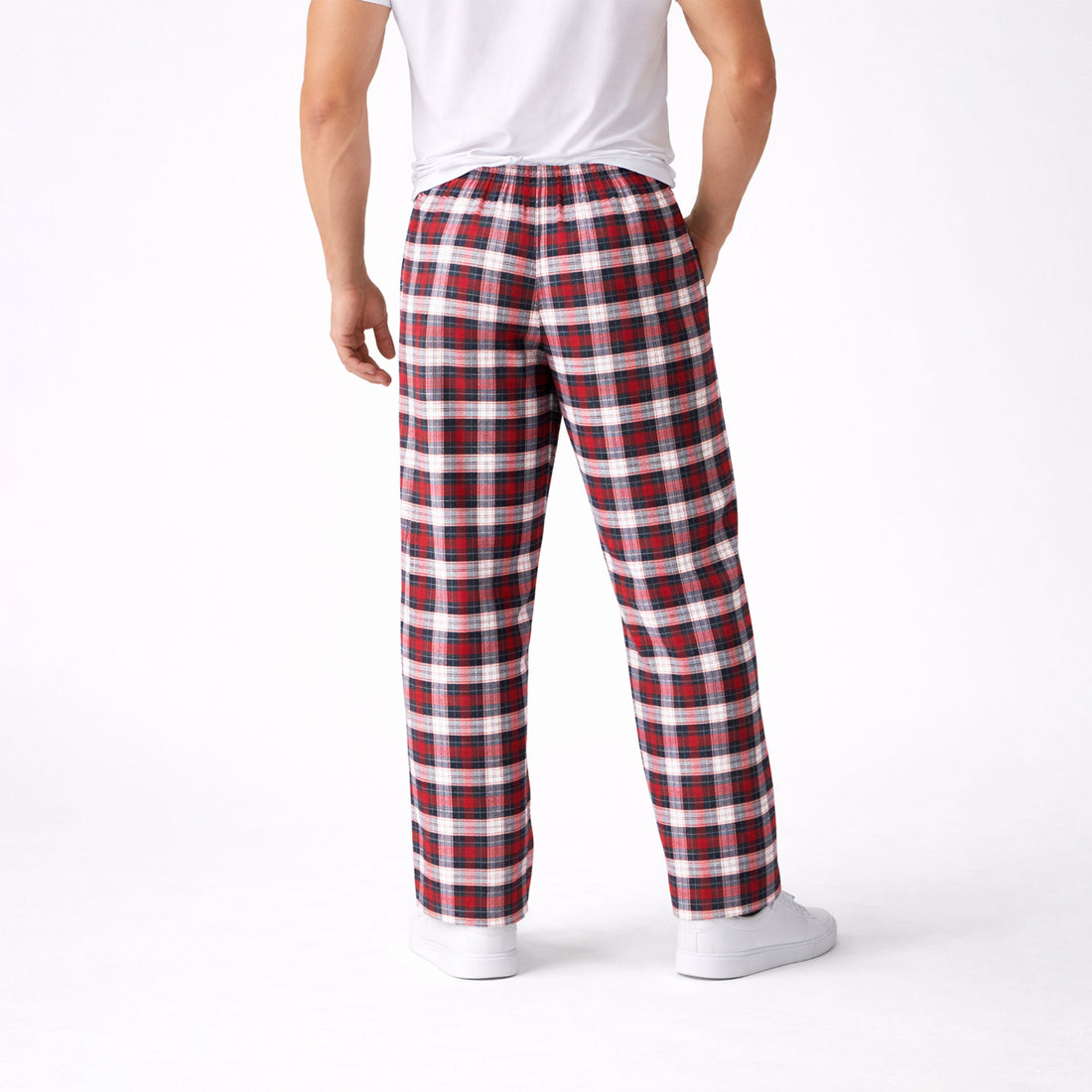 Men's Red Plaid Flannel Pants