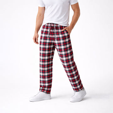 Men's Red Plaid Flannel Pants
