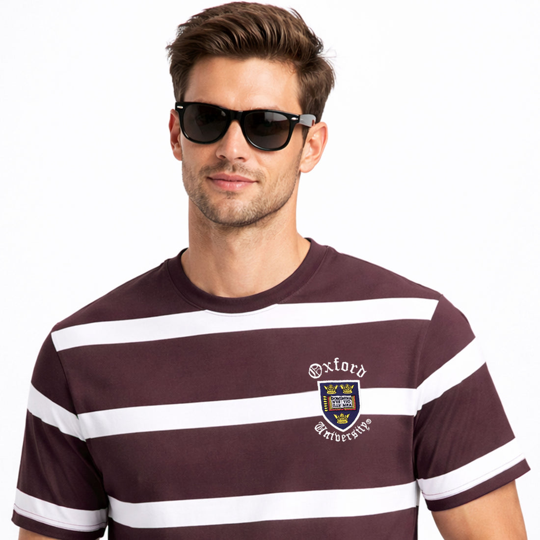 Oxford Badge With White Stripe Half-Sleeve Tee