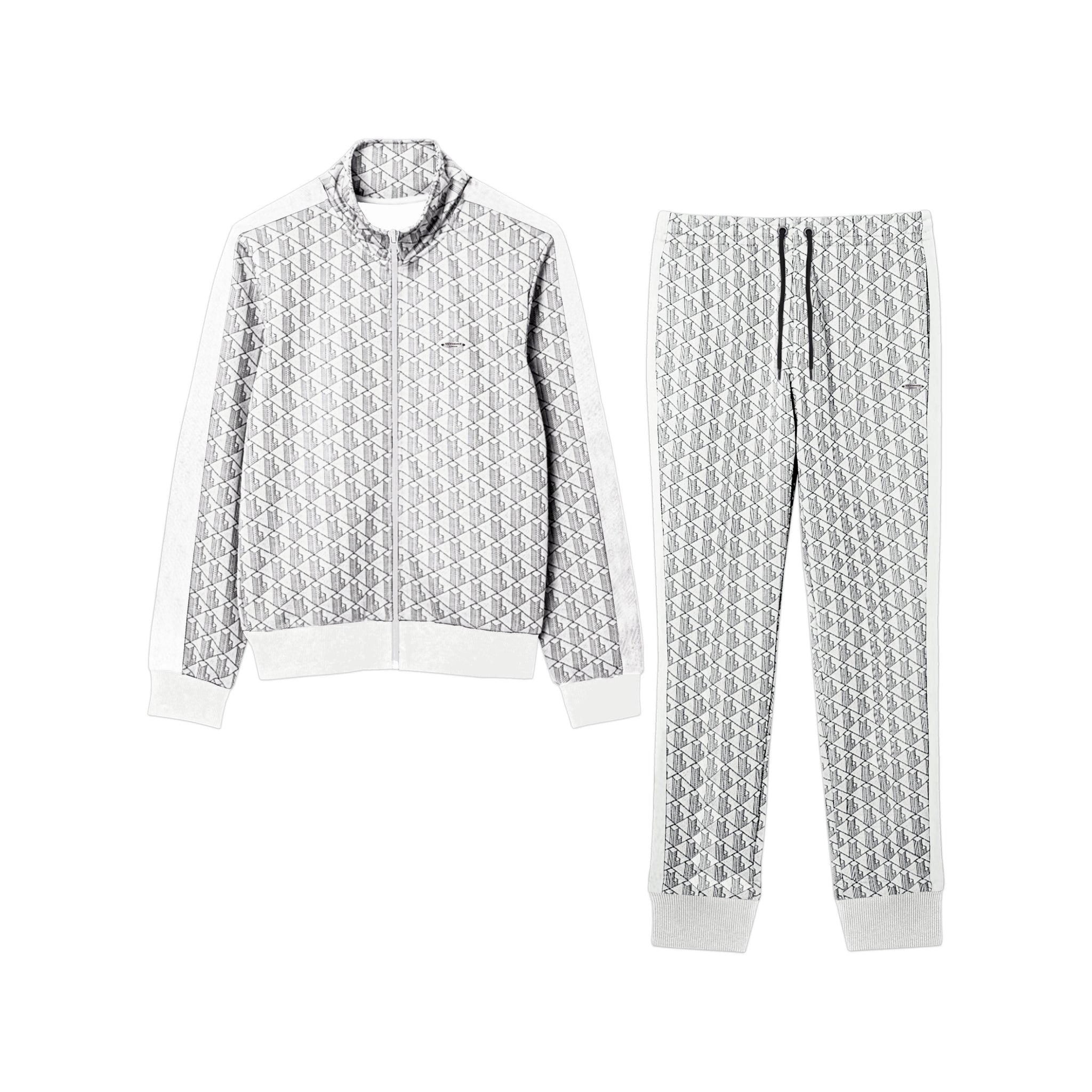 All-Over Side Stripe Panel Grey Tracksuit