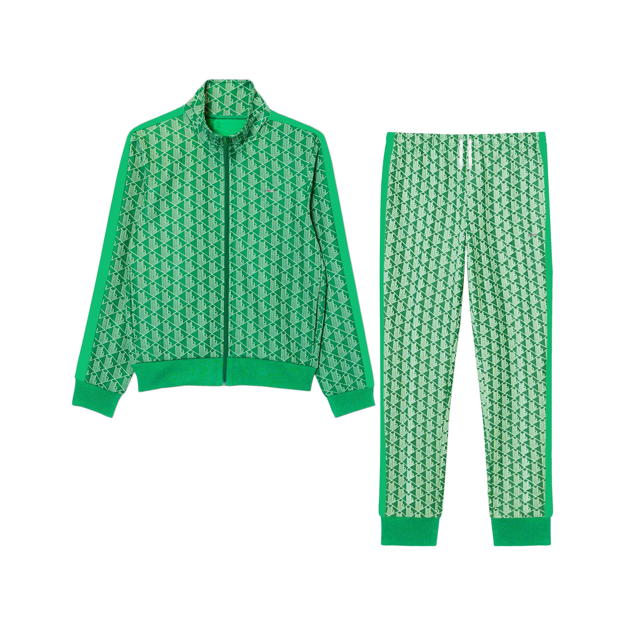 All-Over Side Stripe Panel Green Tracksuit