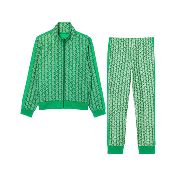 All-Over Side Stripe Panel Green Tracksuit