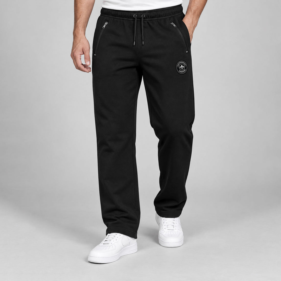 Men’s Slim-Fit Joggers with Back Stripe Detail & Round Badge (VL-303)