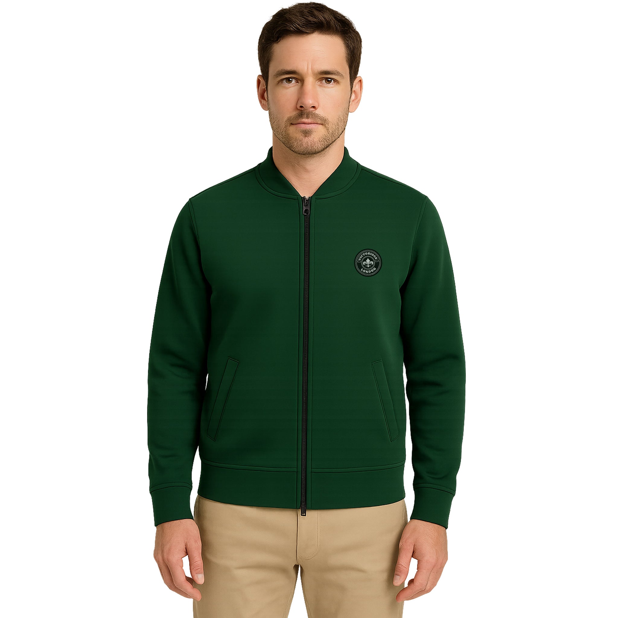 Green Full Zipper Sweatshirt For Men