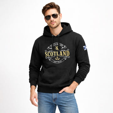 Men's Black Scotland Embroidered Hoodie