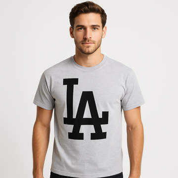 LOS ANGELES MEN CREW NECK PRINTED T-SHIRT