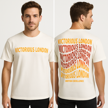 CREW NECK VICTORIOUS LONDON FRONT & BACK PRINT T SHIRT