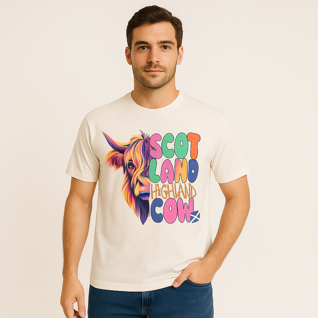 SCOTLAND COW PRINTED T-SHIRT