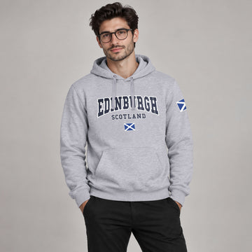 Men's Grey Edinburgh Scotland Printed Hoodie