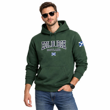 Men's Green Edinburgh Scotland Printed Hoodie