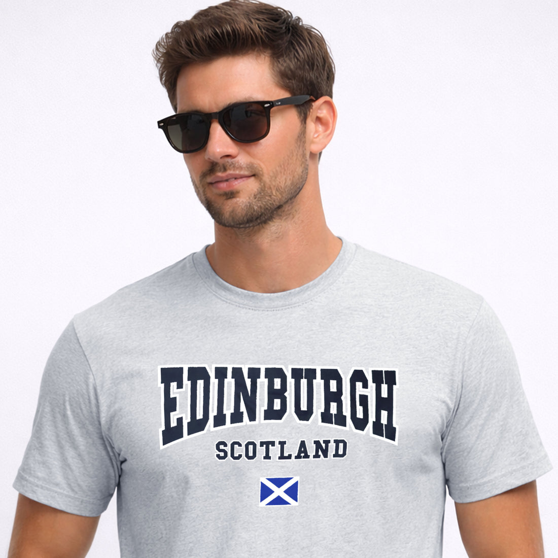 Men’s Grey Edinburgh Scotland Printed T Shirt