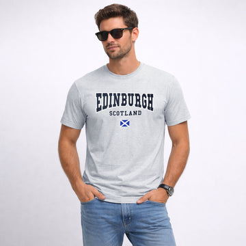 Men’s Grey Edinburgh Scotland Printed T Shirt