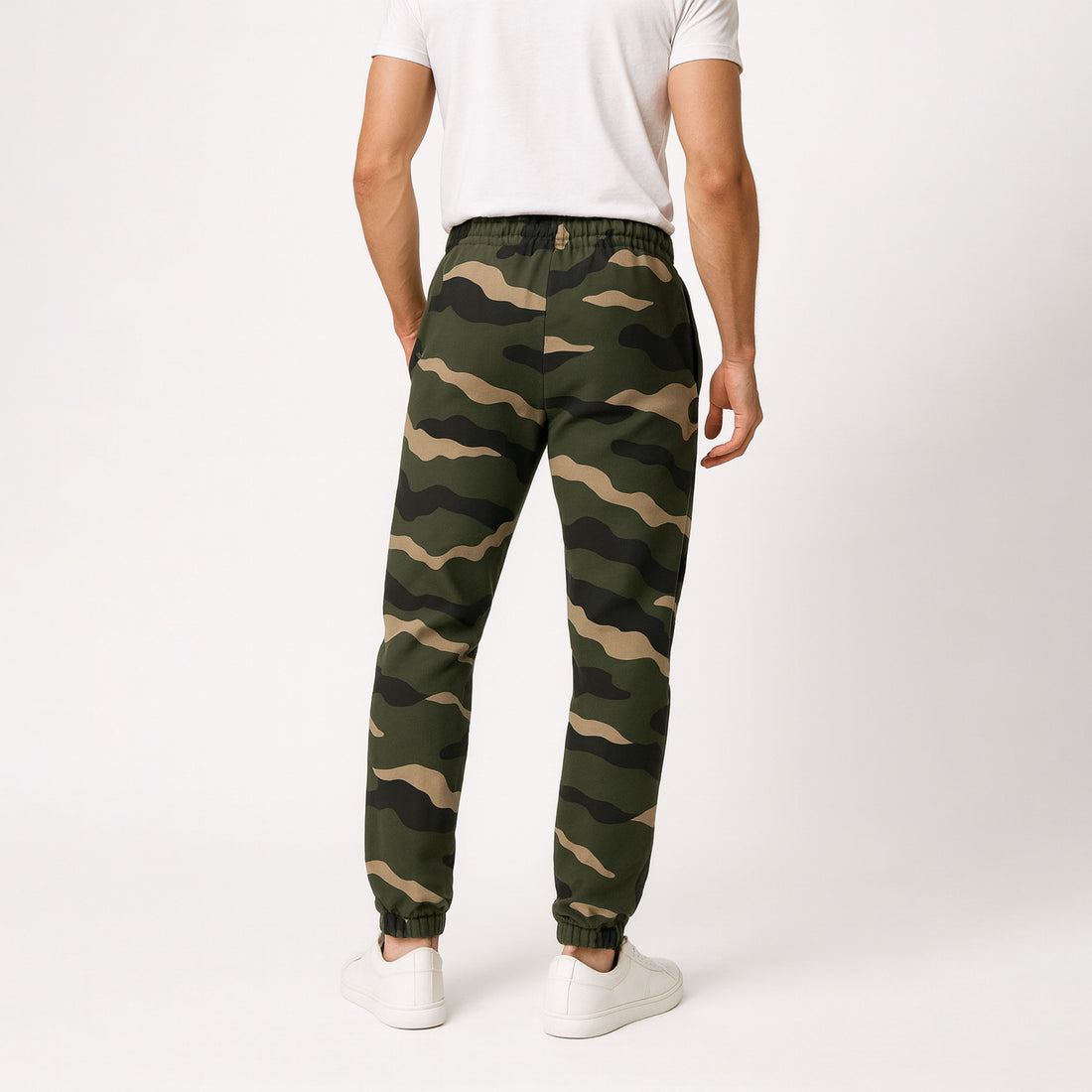 All Over  Green Camouflage Print Trousers