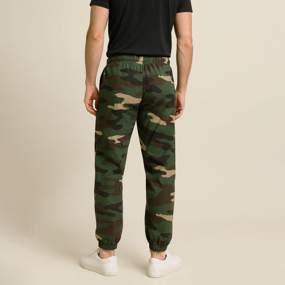 All Over  Green & Brown Camouflage Print Trousers