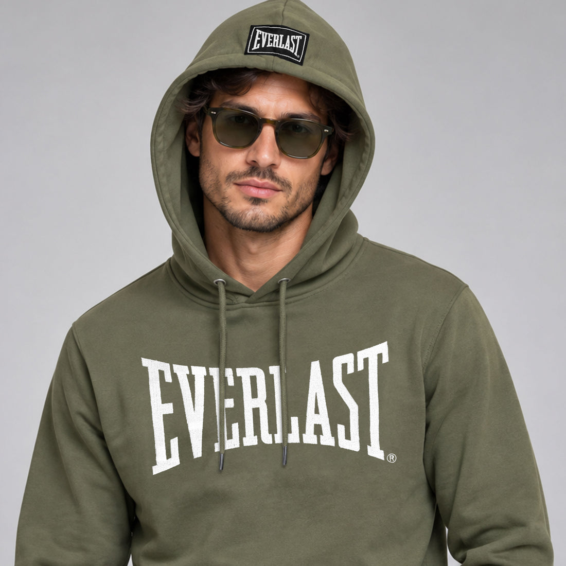 Men’s Olive Green Everlast Graphic Pullover Hoodie