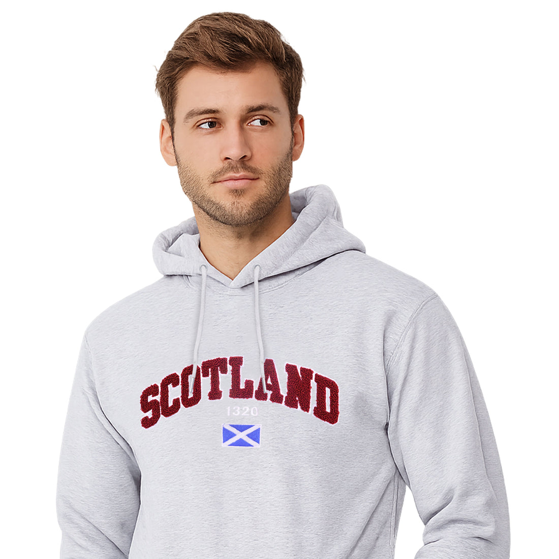 Scotland Embroidered Grey Hoodies