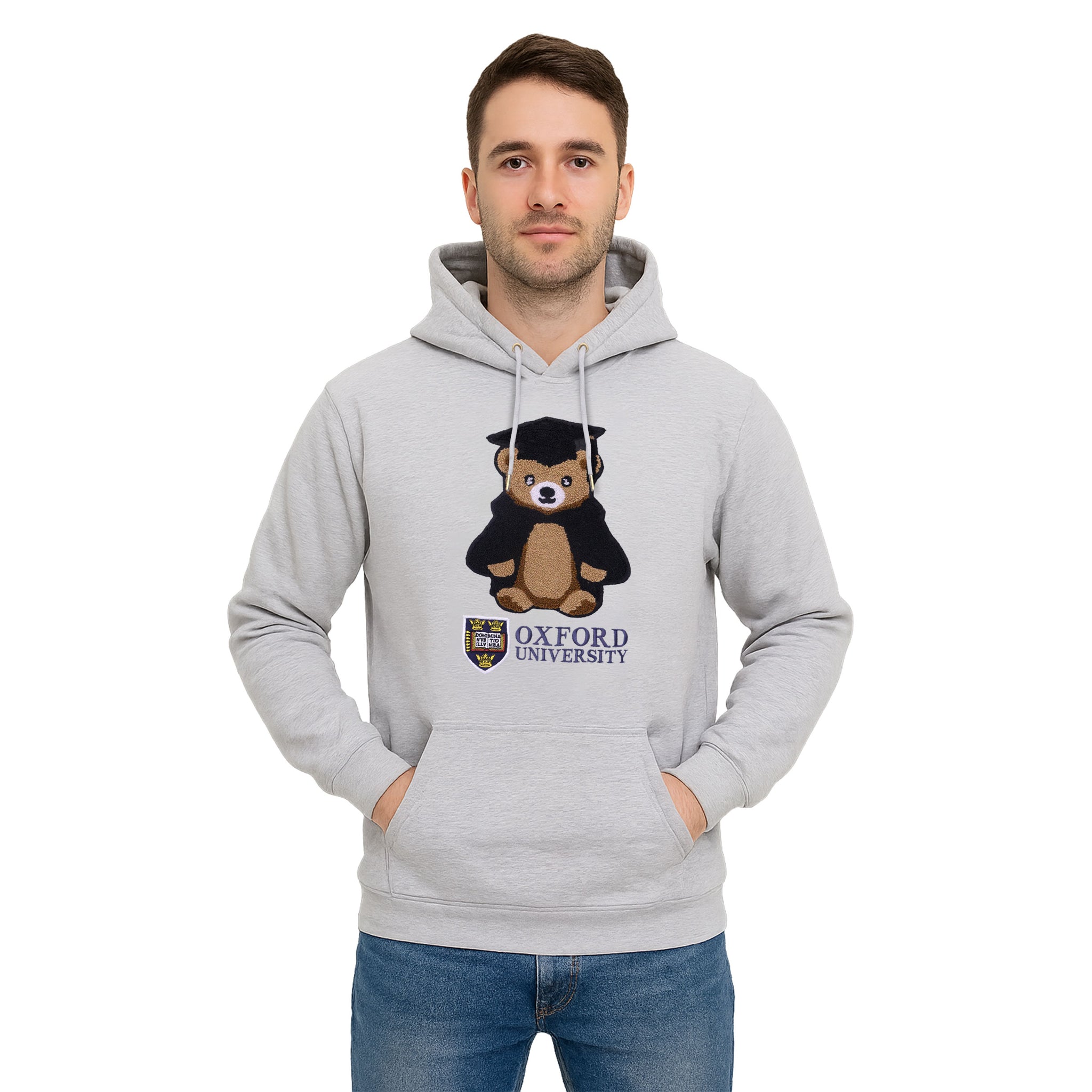 Oxford University Teddy Embroidered Grey Hoodies