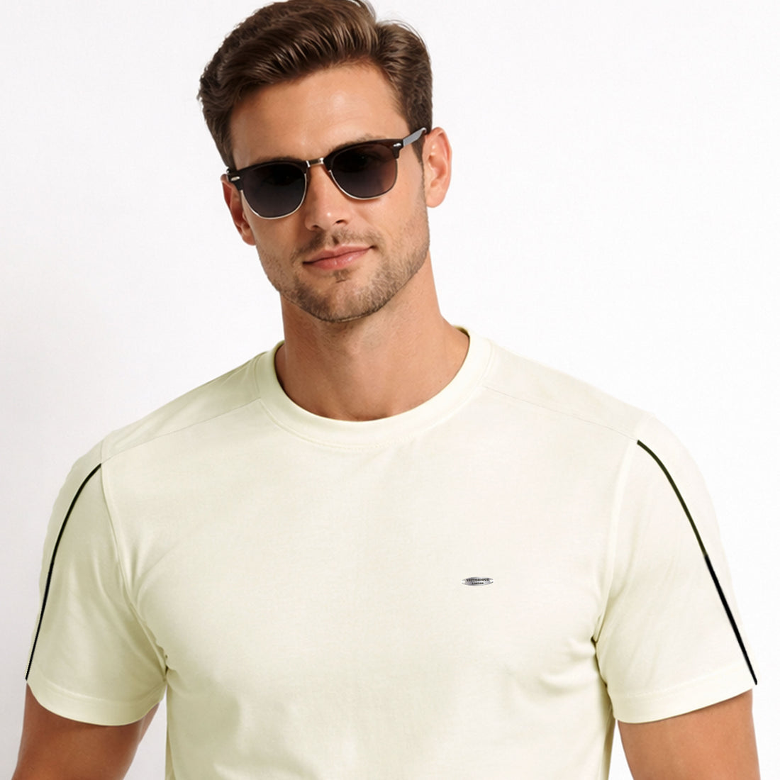 Men’s  off white Signature Line Crew Neck T-Shirt