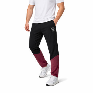 Men’s Athletic Joggers with Maroon Lower Panels